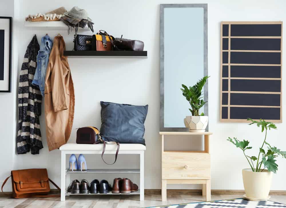 Shoes left in entryway of house