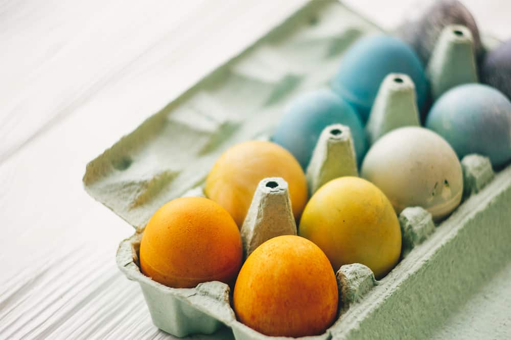 Naturally Dyed Easter Eggs in Carton