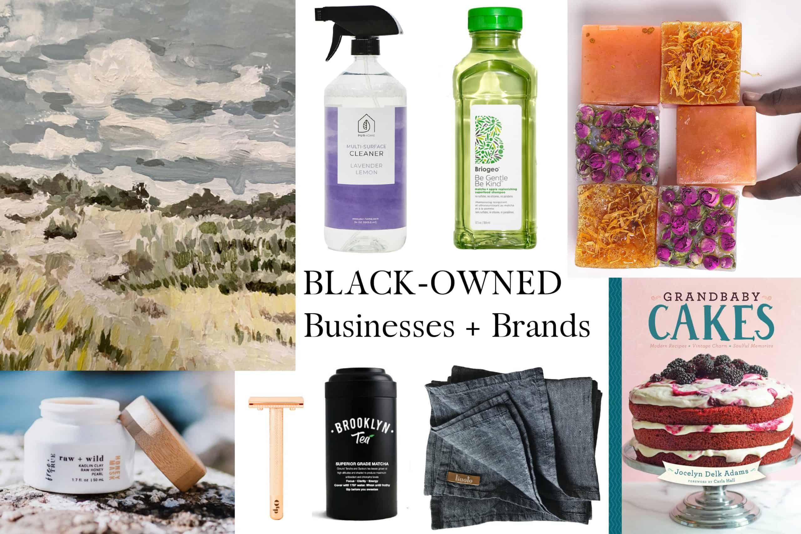 Collage of black-owned business products