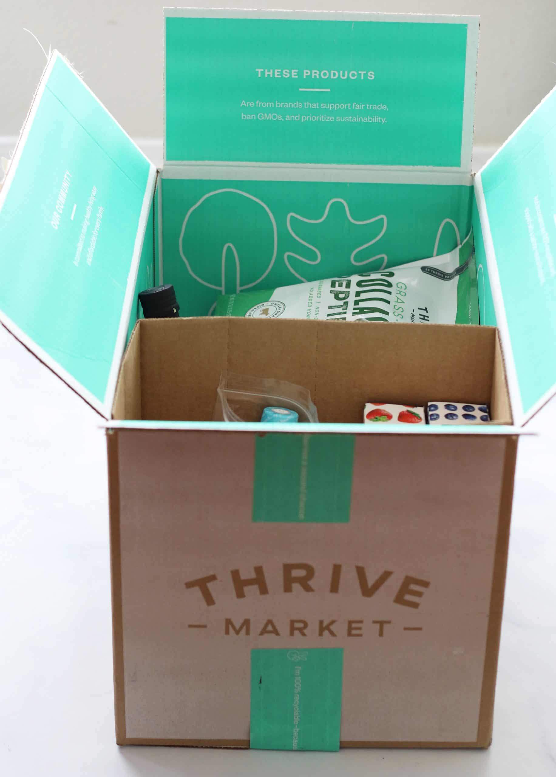 Thrive Market box full of groceries