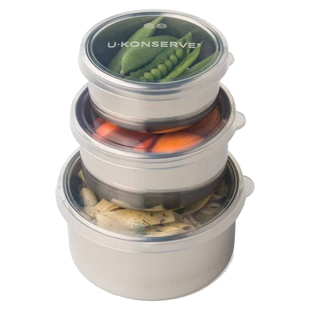 WeeSprout 18/8 Stainless Steel Food Containers | Leakproof | Set of 3, Silver