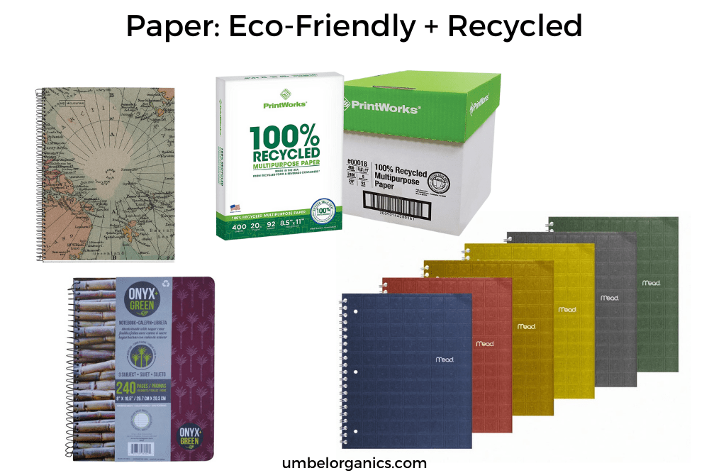 Eco-Friendly Recycled Paper + Notebooks For School