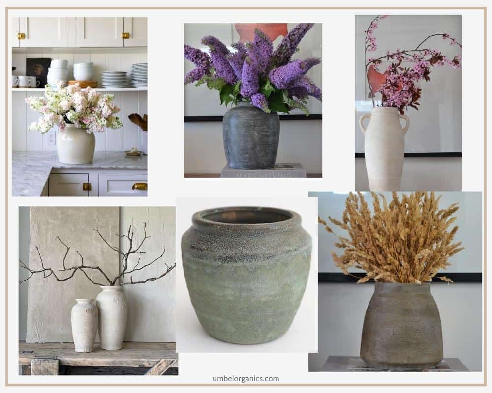 rustic vases