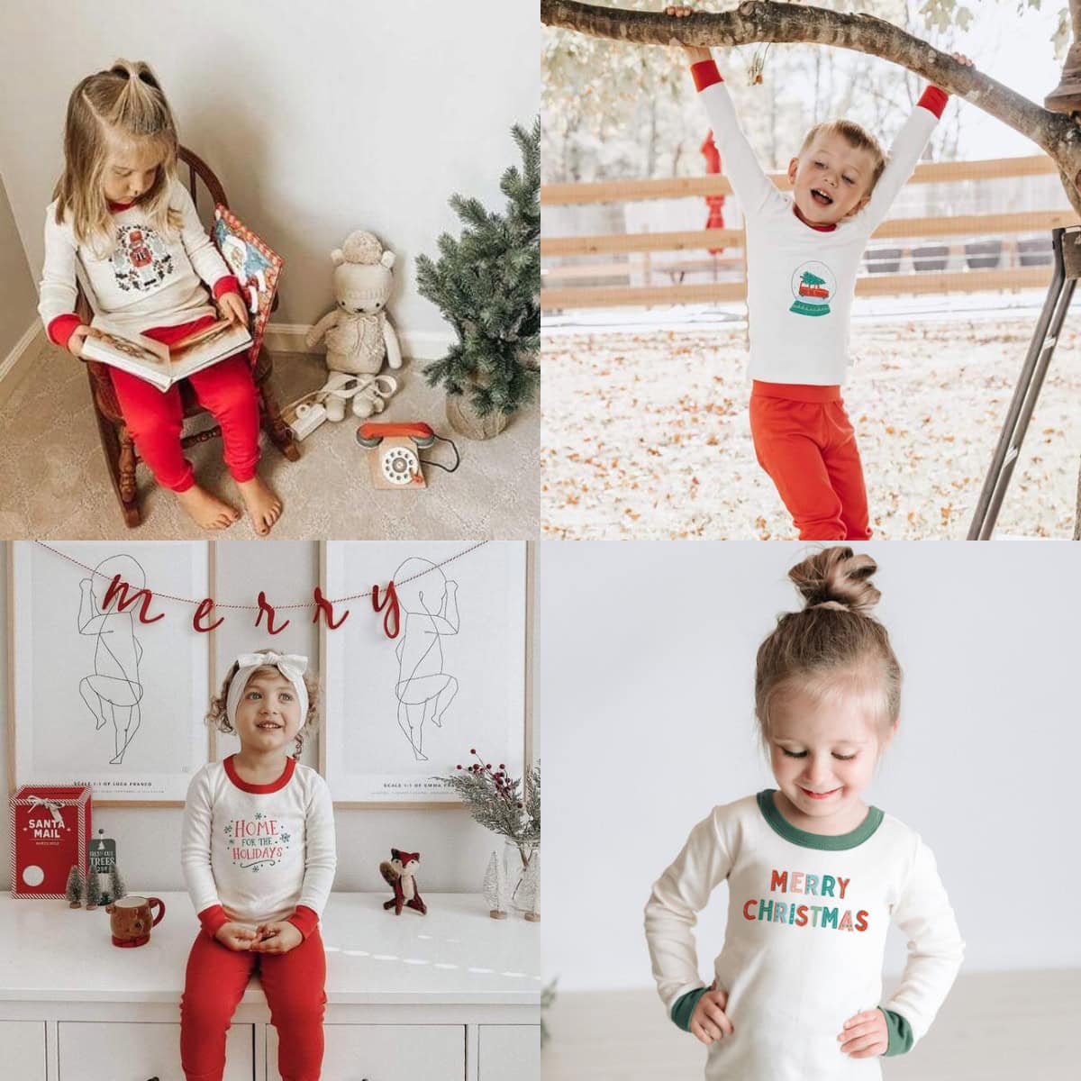 Holiday Organic Cotton Pajamas For Kids - Umbel Organics